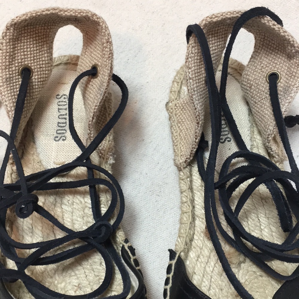 Soludos Leather Platform Gladiator Espadrilles - image 6